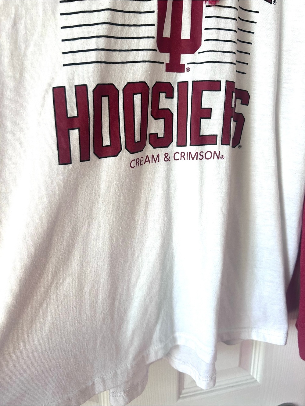 Indiana Hoosiers Hooded Raglan Tee – Women’s Large - Picture 3 of 5